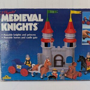 Vintage Lil Playmates Medieval Knights Castle Gate Horses Princess Complete 1993